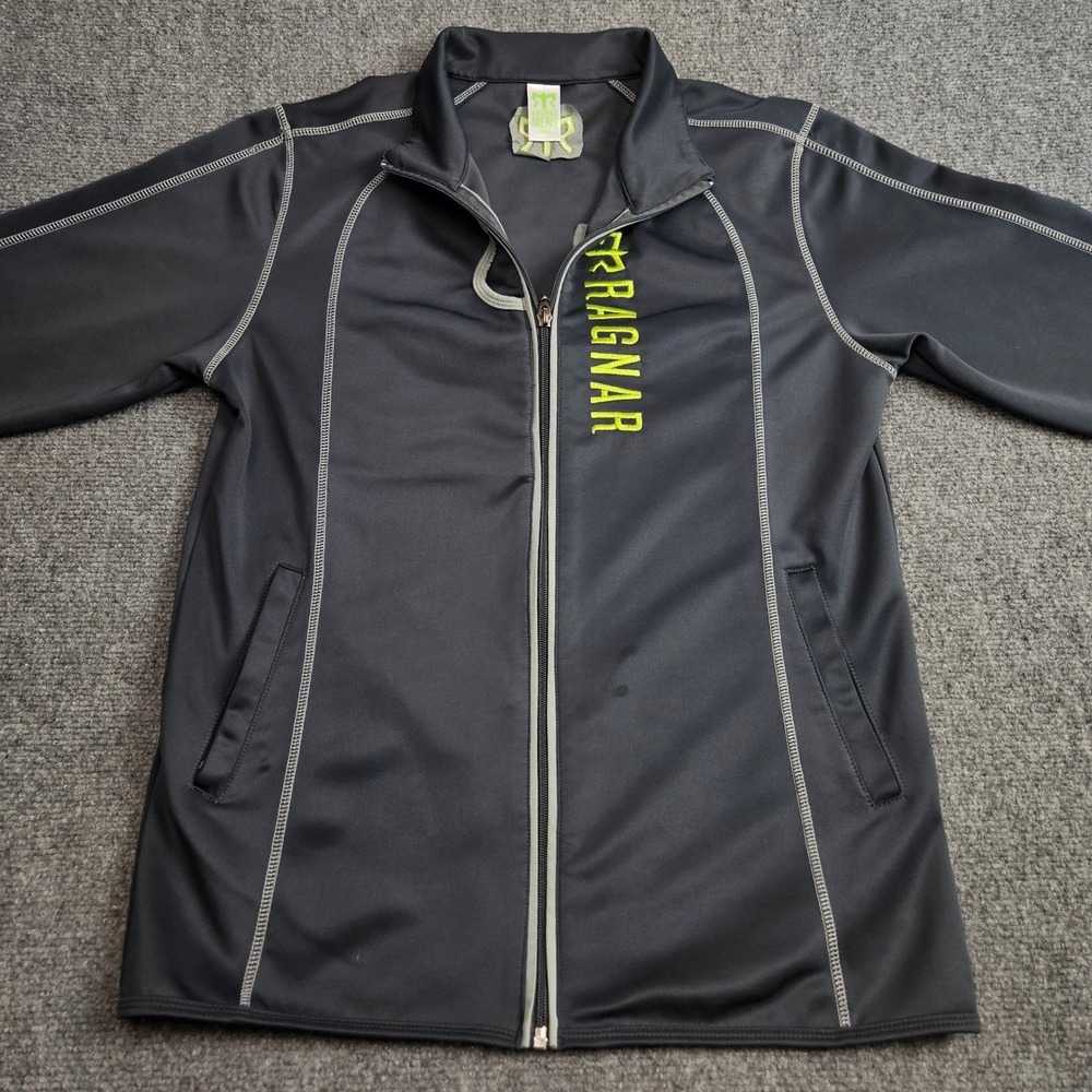 Ragnar Relay Full Zip Track Jacket Mens Large Black‎ Lime Green Activewear - Picture 4 of 9